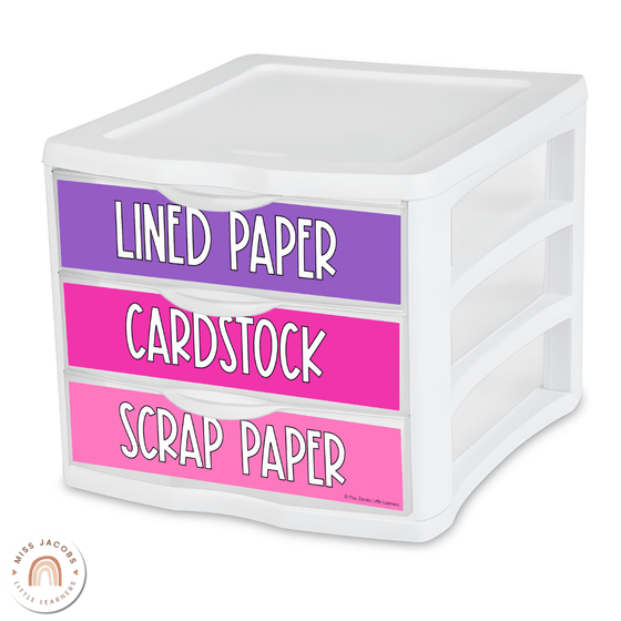 Sterilite Labels | Editable 3 Drawer Labels | Simply Bright - Miss Jacobs Little Learners