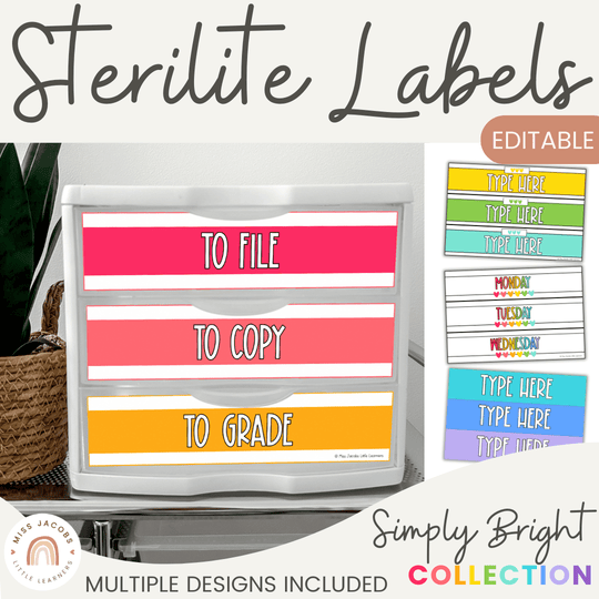 Sterilite Labels | Editable 3 Drawer Labels | Simply Bright