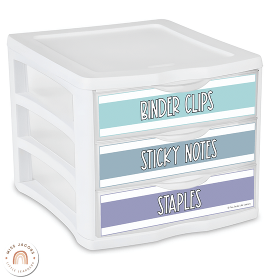 Sterilite Labels | Editable 3 Drawer Labels | Simply Pastel - Miss Jacobs Little Learners