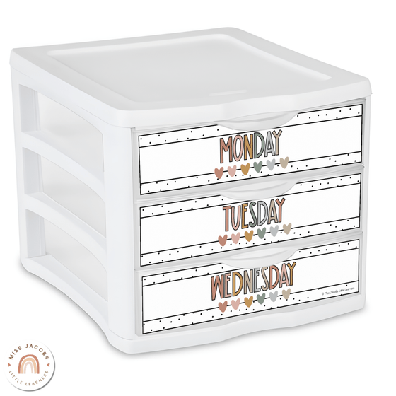 Sterilite Labels | Editable 3 Drawer Labels | Spotty Boho - Miss Jacobs Little Learners