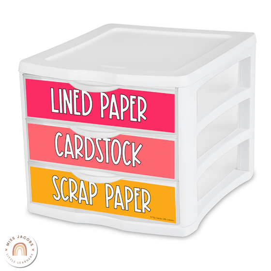 Sterilite Labels | Editable 3 Drawer Labels | Spotty Brights - Miss Jacobs Little Learners