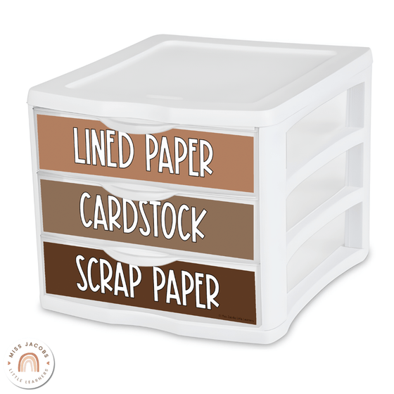 Sterilite Labels | Editable 3 Drawer Labels | Spotty Neutrals - Miss Jacobs Little Learners