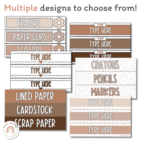 Sterilite Labels | Editable 3 Drawer Labels | Spotty Neutrals - Miss Jacobs Little Learners