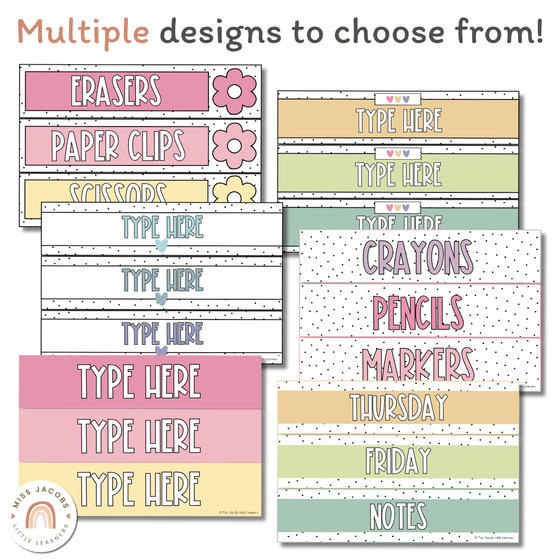 Sterilite Labels | Editable 3 Drawer Labels | Spotty Pastels - Miss Jacobs Little Learners