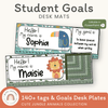 Student Desk Name Plate & Goals Mat - Cute Jungle Animals - Miss Jacobs Little Learners