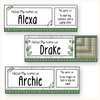 Student Desk Name Plate & Goals Mat - Modern Botanical Decor - Miss Jacobs Little Learners