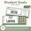 Student Desk Name Plate & Goals Mat - Modern Botanical Decor - Miss Jacobs Little Learners