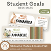 Student Desk Name Plate & Goals Mat - Woodland Classroom Decor - Miss Jacobs Little Learners