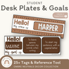 Student Desk Name Plates and Goals Mat - Ombre Neutrals - Miss Jacobs Little Learners