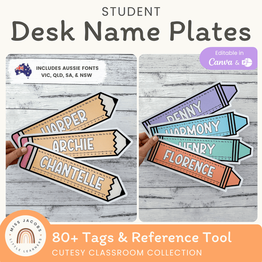 Student Desk Name Plates - Cutesy Classroom Decor