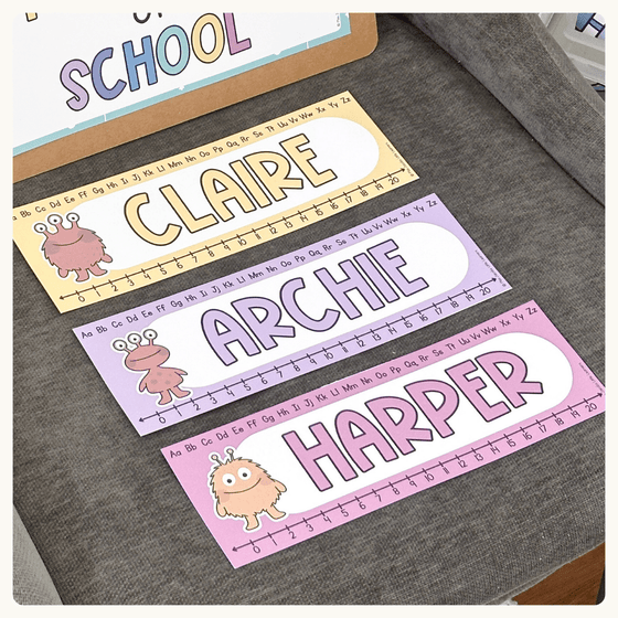 Student Desk Name Plates - Dreamy Space Classroom Decor - Miss Jacobs Little Learners