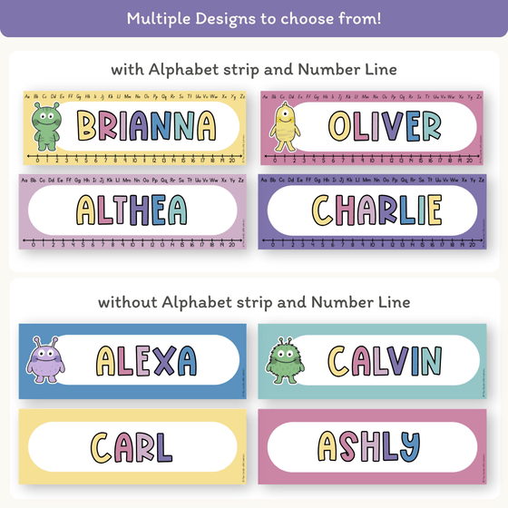 Student Desk Name Plates - Dreamy Space Classroom Decor - Miss Jacobs Little Learners