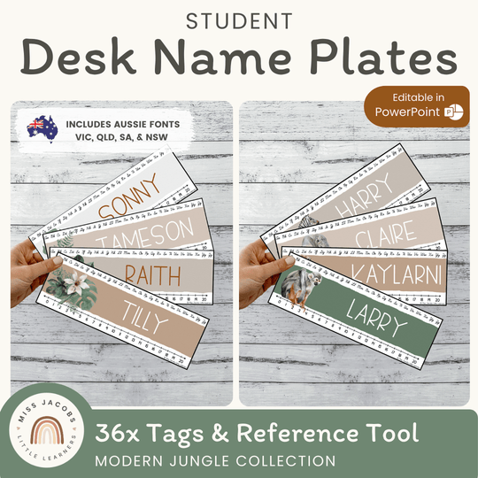 Student Desk Name Plates - Modern Jungle Decor