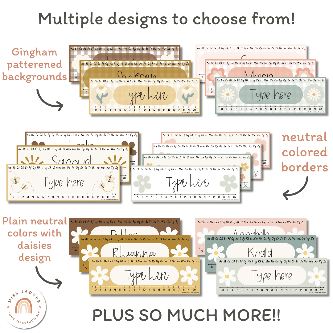 Student Desk Plates & Supply Labels 