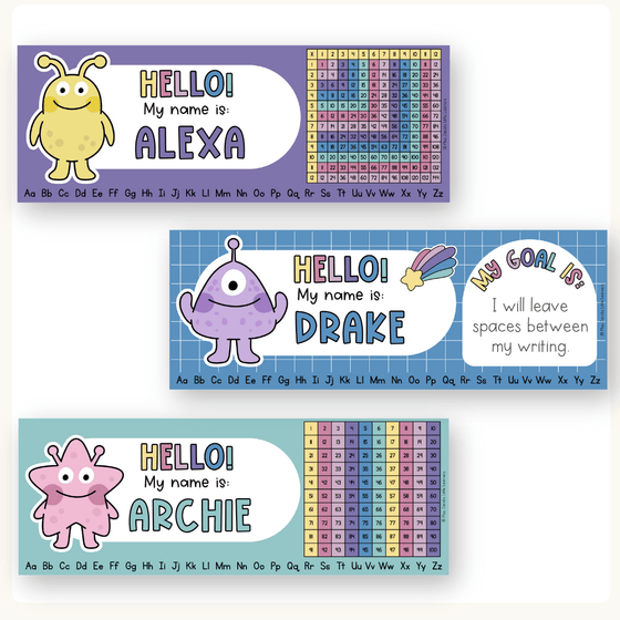 Student Goals Desk Mat - Dreamy Space Classroom Decor - Miss Jacobs Little Learners