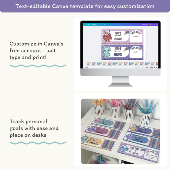 Student Goals Desk Mat - Dreamy Space Classroom Decor - Miss Jacobs Little Learners