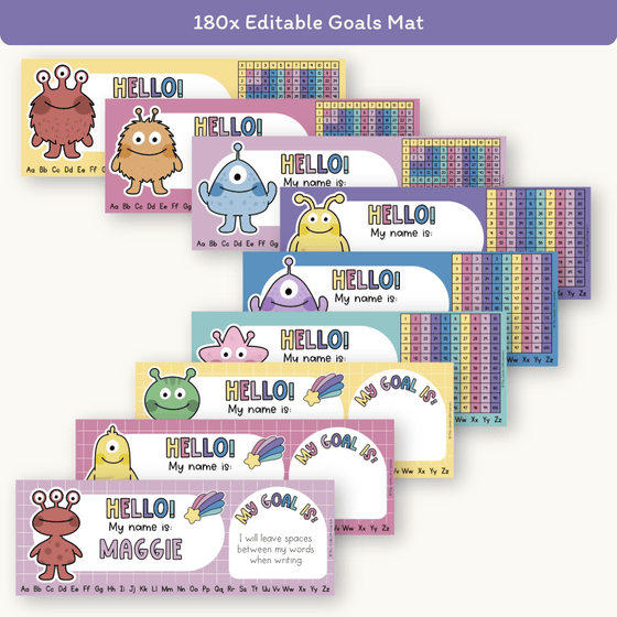 Student Goals Desk Mat - Dreamy Space Classroom Decor - Miss Jacobs Little Learners