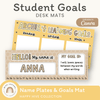 Student Goals Desk Mat - Happy Hive Classroom Decor - Miss Jacobs Little Learners