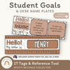 STUDENT NAME & GOALS PLATES | SPOTTY NEUTRALS | EDITABLE - Miss Jacobs Little Learners