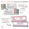 Student Name Plates | Spotty Pastels Editable Desk Helper with Math Tools - Miss Jacobs Little Learners