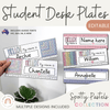 Student Name Plates | Spotty Pastels Editable Desk Helper with Math Tools - Miss Jacobs Little Learners