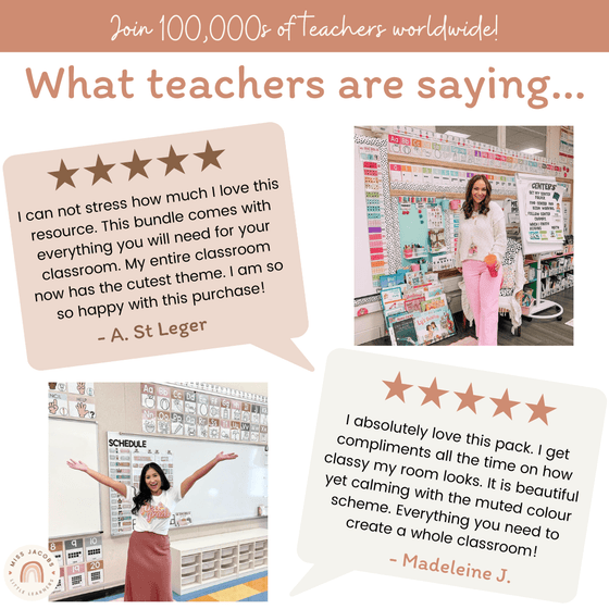 Student Name Tags & Goals Desk Plates | Alphabet & Numberline | Daisy Gingham | Editable - Miss Jacobs Little Learners