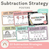 Subtraction Strategies Posters - Cutesy Pastel Math Decor - Miss Jacobs Little Learners