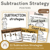 Subtraction Strategies Posters - Daisy Gingham Neutrals Decor - Miss Jacobs Little Learners