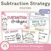 Subtraction Strategies Posters - Daisy Gingham Pastels Theme - Miss Jacobs Little Learners