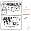 Subtraction Strategies Posters - Modern Botanical Theme - Miss Jacobs Little Learners