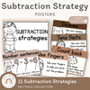 Subtraction Strategies Posters | Ombre Neutral Math Classroom Decor - Miss Jacobs Little Learners