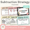 Subtraction Strategies Posters - Pastel Composition Notebook Math Decor - Miss Jacobs Little Learners