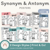 Synonym and Antonym Posters - Calm Colors English Decor - Miss Jacobs Little Learners