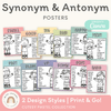 Synonym and Antonym Posters - Cutesy Pastel English Decor - Miss Jacobs Little Learners