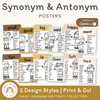 Synonym and Antonym Posters - Daisy Gingham Neutrals English Decor - Miss Jacobs Little Learners