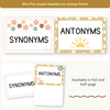 Synonym and Antonym Posters - Daisy Gingham Neutrals English Decor - Miss Jacobs Little Learners