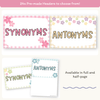 Synonym and Antonym Posters - Daisy Gingham Pastels English Decor - Miss Jacobs Little Learners