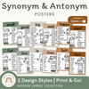 Synonym and Antonym Posters - Modern Jungle Earthy English Decor - Miss Jacobs Little Learners