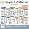 Synonym and Antonym Posters - Modern Ocean English Decor - Miss Jacobs Little Learners