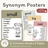 Synonym Posters - Australiana Classroom Decor - Miss Jacobs Little Learners