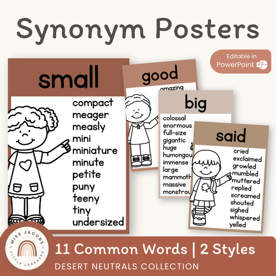 Synonym Posters | BOHO VIBES | Desert Neutrals Decor | Editable