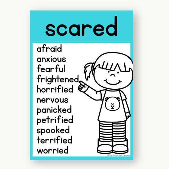 Synonym Posters - Bright Theme - Miss Jacobs Little Learners