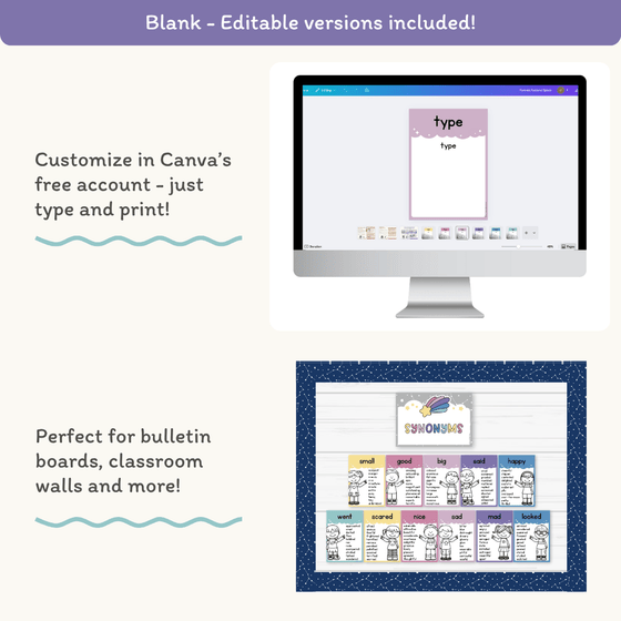 Synonym Posters - Dreamy Space Theme - Miss Jacobs Little Learners