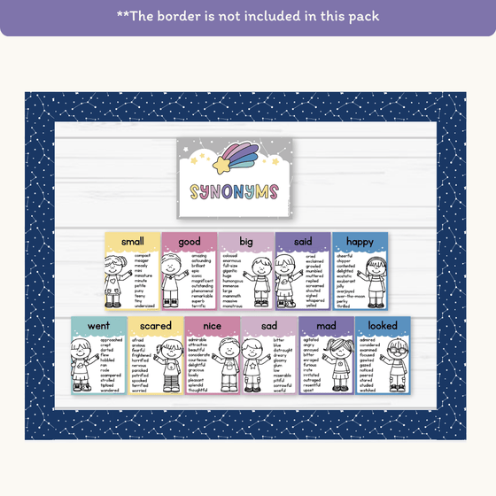 Synonym Posters - Dreamy Space Theme - Miss Jacobs Little Learners