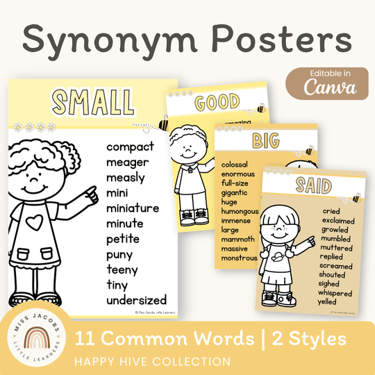 Synonym Posters - Happy Hive English Decor