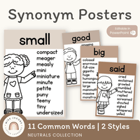 Synonym Posters | Ombre Neutral English Classroom Decor – Miss Jacobs ...