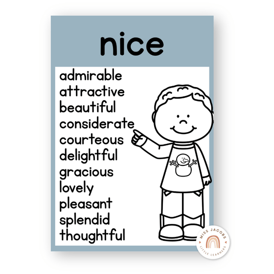 Synonym Posters - Pastel Classroom Theme - Miss Jacobs Little Learners