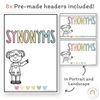 Synonym Posters - Pastel Classroom Theme - Miss Jacobs Little Learners