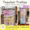 Teacher Rolling Cart Labels | Tropical Theme | Editable - Miss Jacobs Little Learners