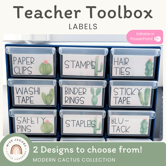 Teacher Toolbox Labels | Cactus Decor
